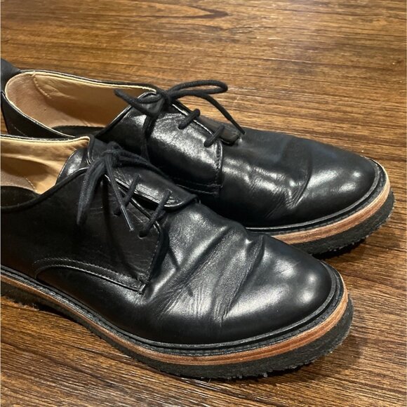 Rag & Bone Men\'s Sz 7.5/40 Black Victor Crepe Oxford Shoes Dress Shoes Leather